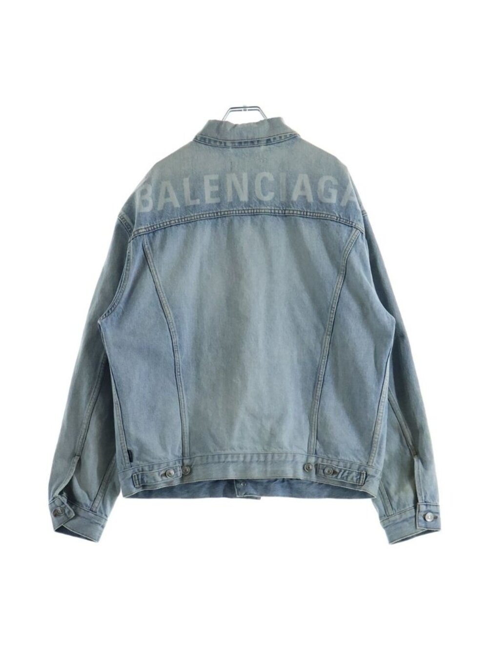 Balenciaga Back Logo Denim Jacket Light Blue